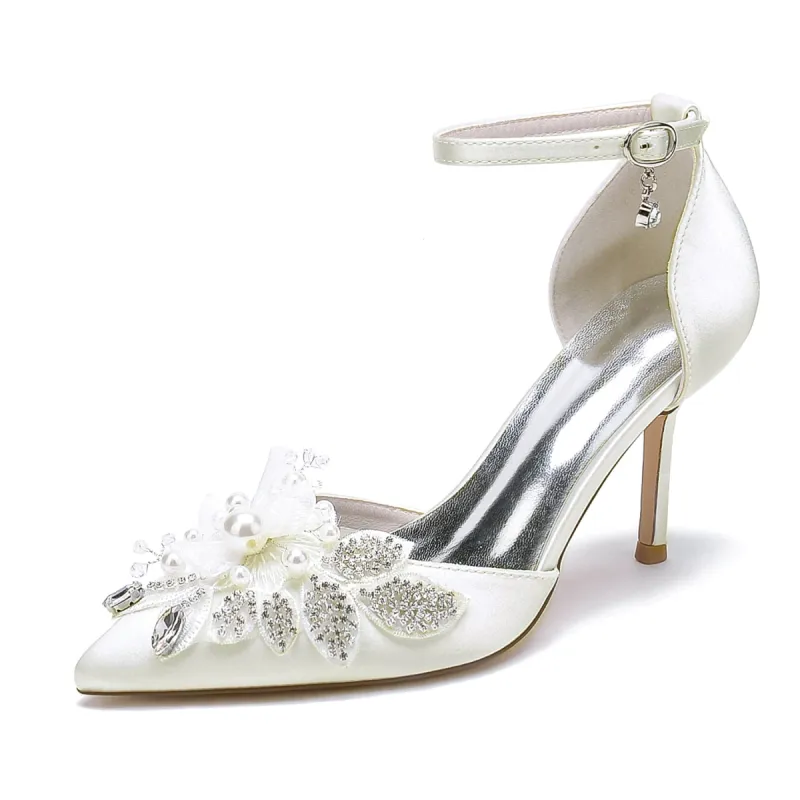 Stiletto Heel 8.5cm Silk-Like Shoes CK0476 sold by Cocomelody