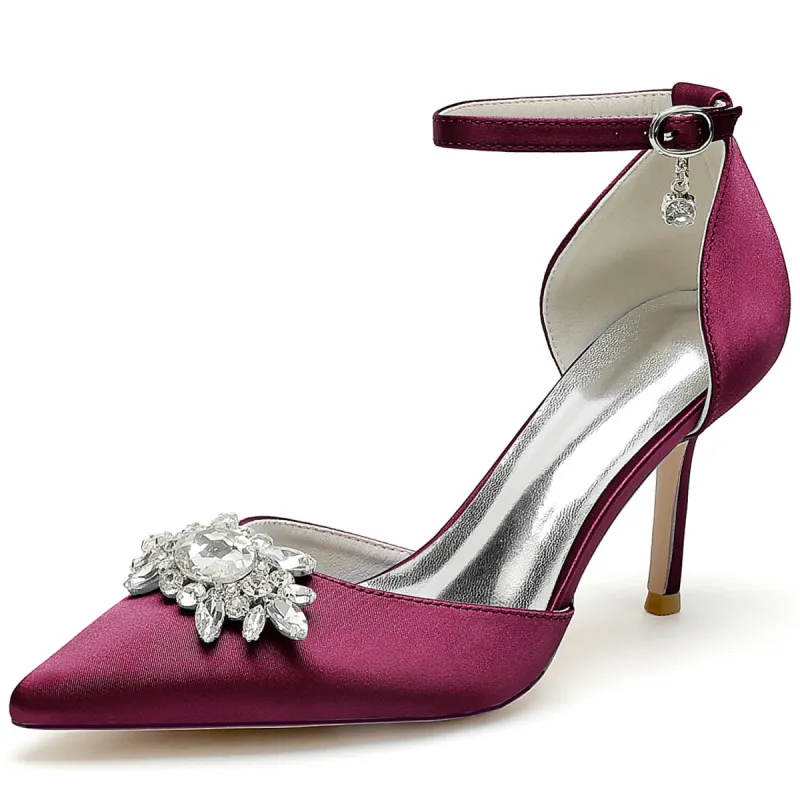 Stiletto Heel 8.5cm Silk-Like Shoes CK0445 sold by Cocomelody