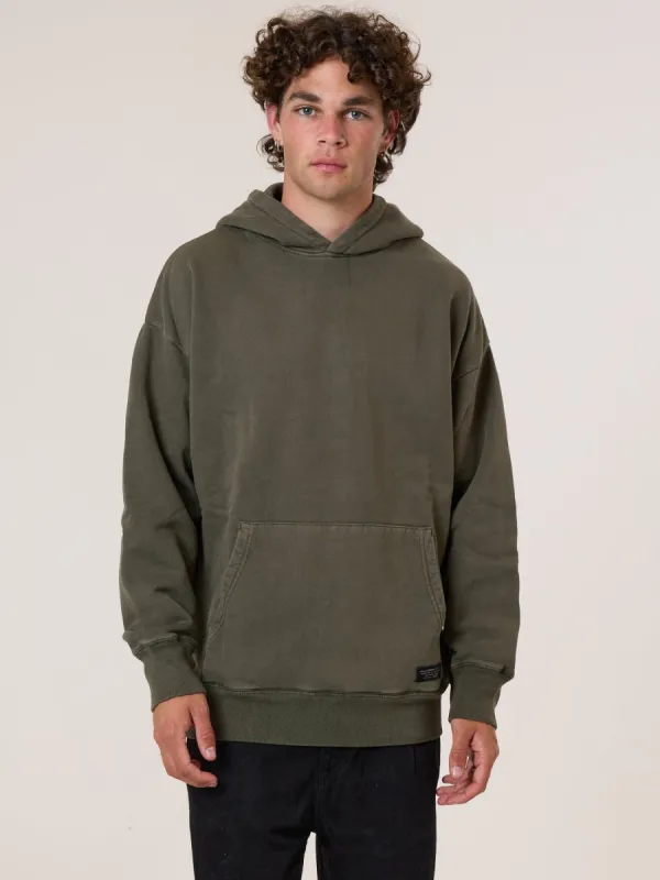 Thrills Military Slouch Pull On Hood - Grape Leaf sold by Thrills