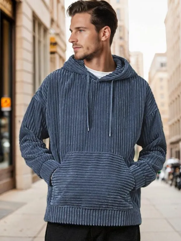Casual Relaxed Fit Corduroy Hoodie sold by Coofandy