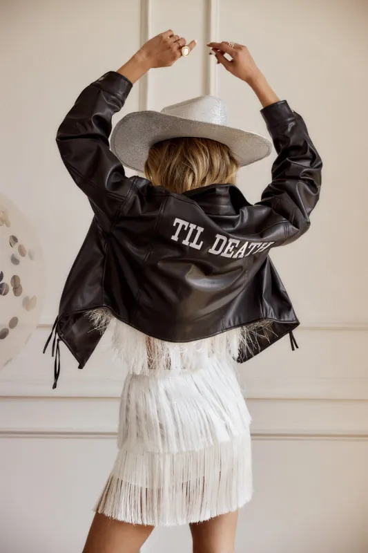 'Til Death Black Vegan Leather Jacket sold by 12th Tribe