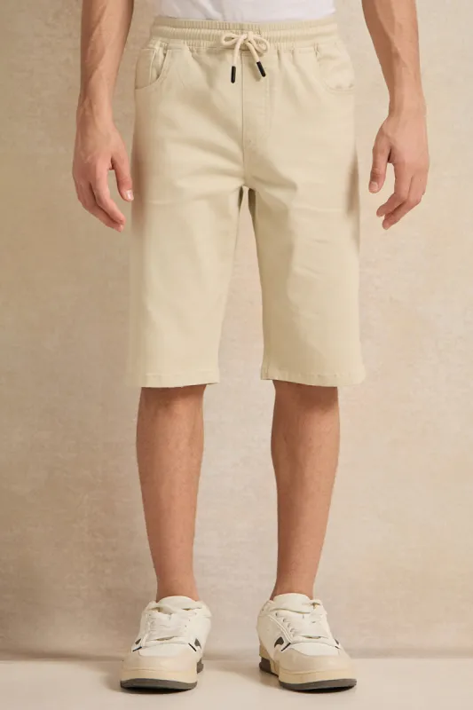 Senior Boys Beige Pull-on Shorts sold by Redtag