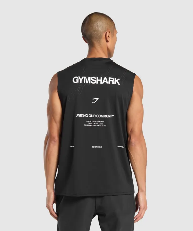 Gymshark Conditioning Apparel Cut Off Tank - Black sold by Gymshark