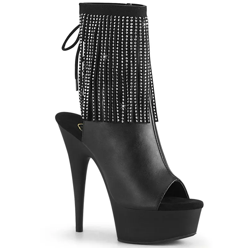 Pleaser Delight-1018RSF-Black-Size 9-Clearance sold by Shoe Freaks