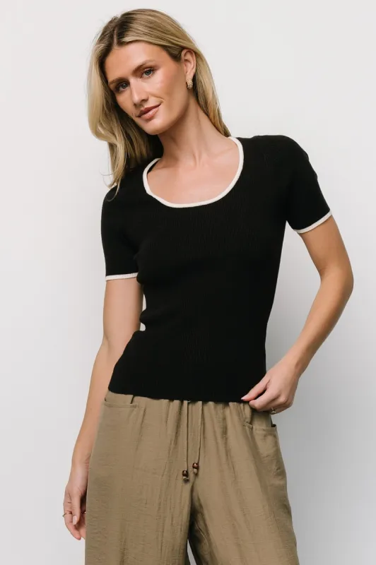 Dena Ribbed Top | Black + White sold by Baltic Born