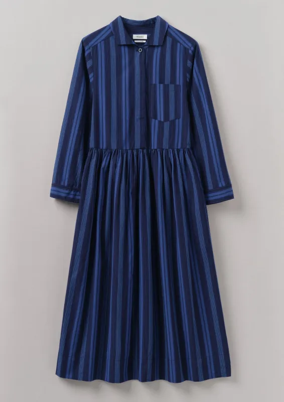 Stripe Poplin Shirt Dress | Royal Blue sold by TOAST