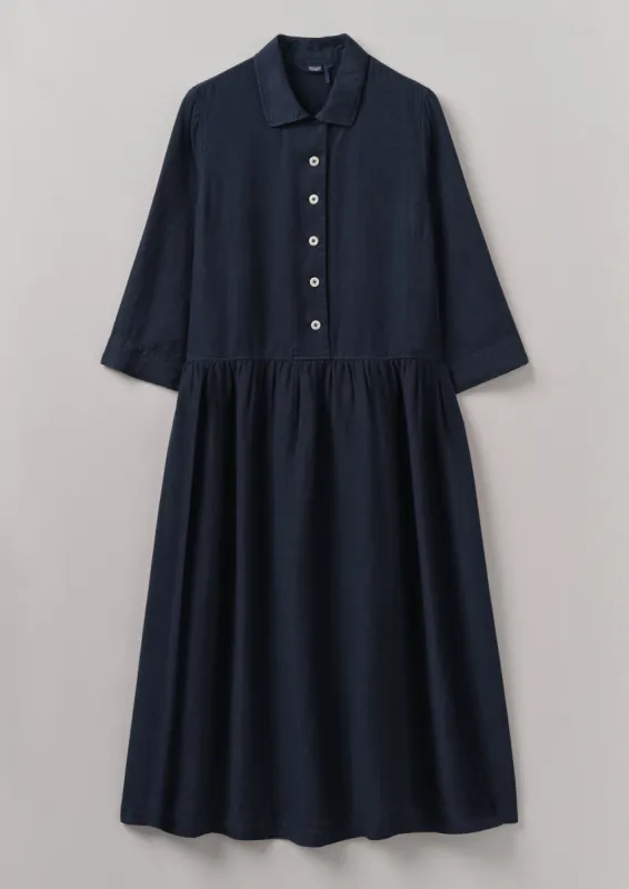 Garment Dyed Linen Shirt Dress | Midnight sold by TOAST