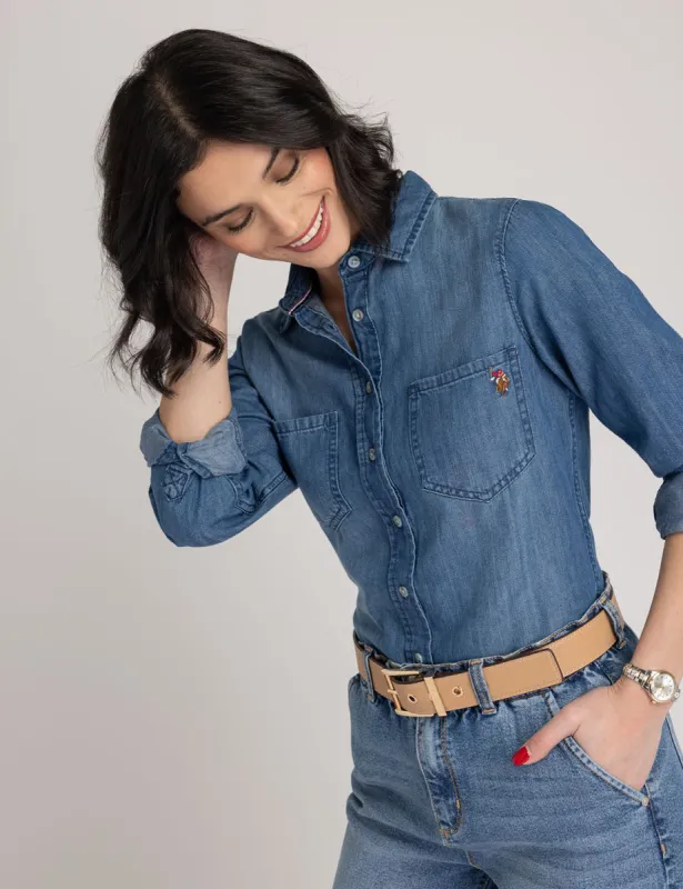 LONG SLEEVE BUTTON UP DENIM SHIRT sold by U.S. Polo Assn.