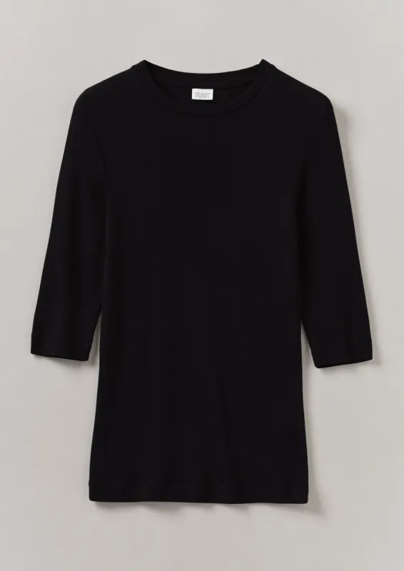 Fitted Half Sleeve Tee | Black sold by TOAST