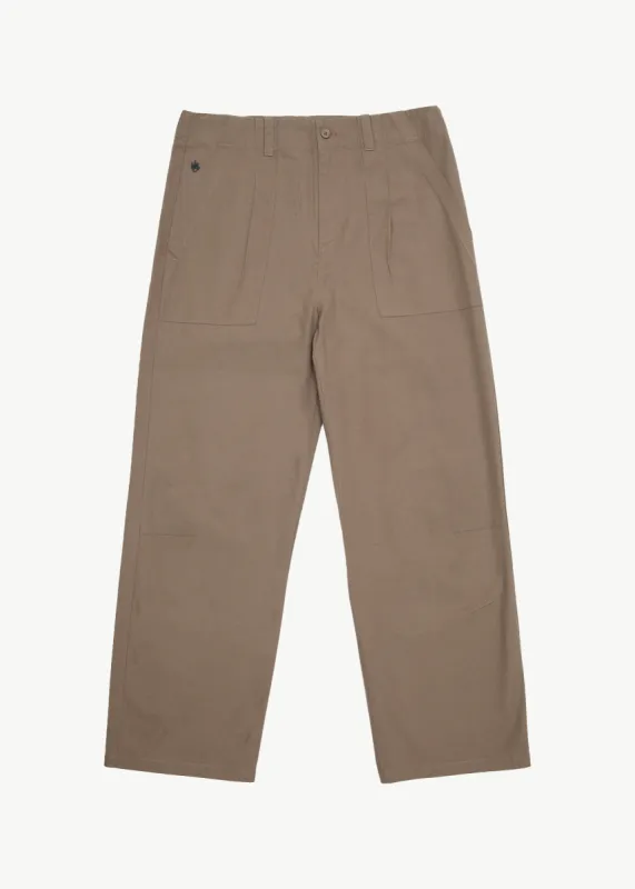 AFENDS Mens Glider - Pleated Pant - Fossil sold by Afends