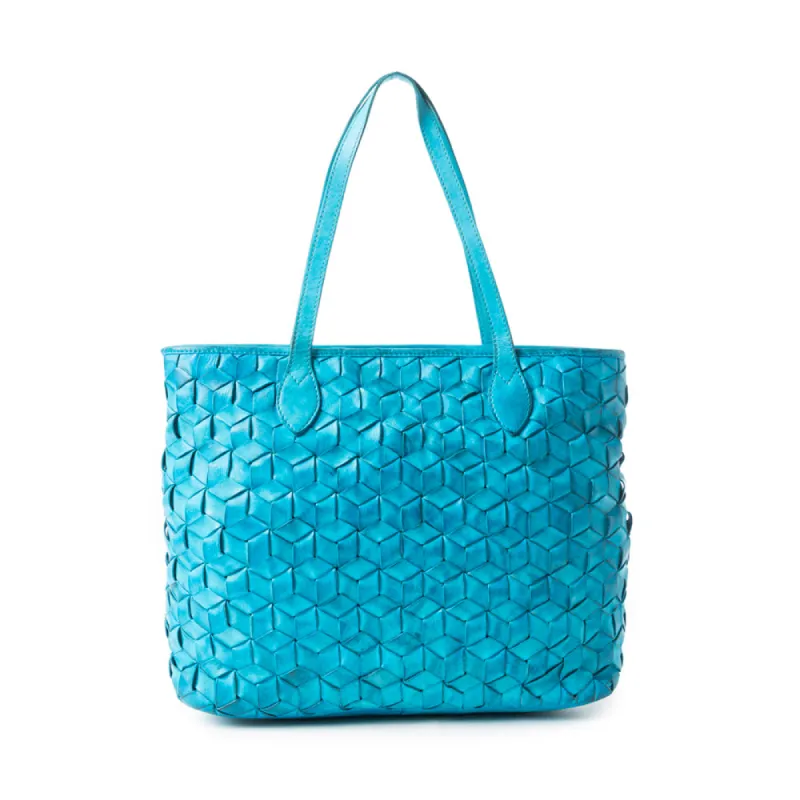 Aqua Prism Market Tote Bag In Blue sold by Myra Bag