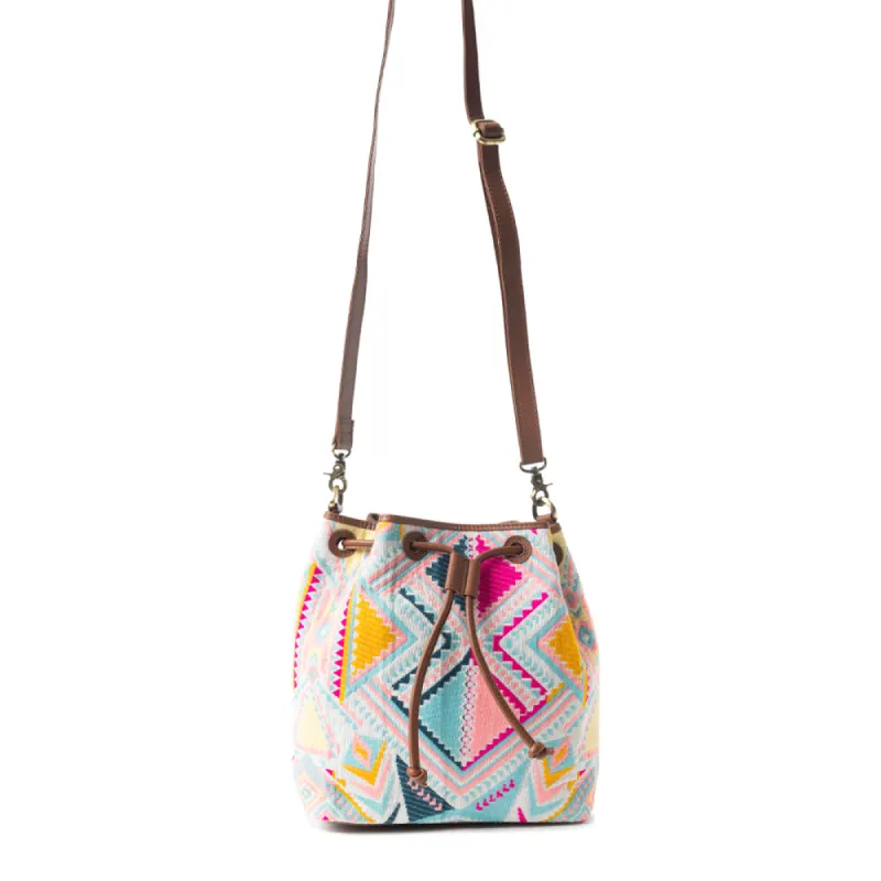 Pastel Desert Sunrise Bucket Bag In Pink sold by Myra Bag