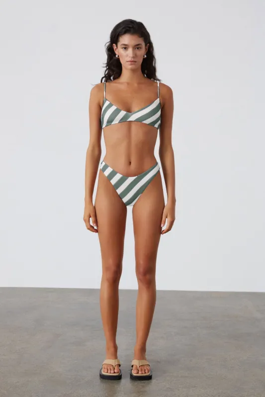 Eucalyptus Stripe Textured Curve Brief sold by Zulu and Zephyr