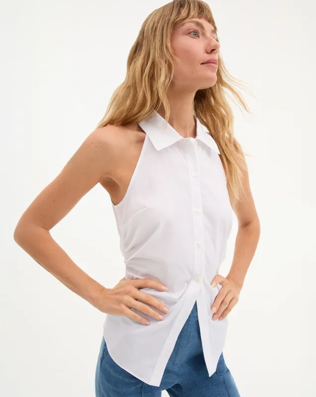 Regina Sleeveless Button-Down Shirt sold by Ulla Johnson