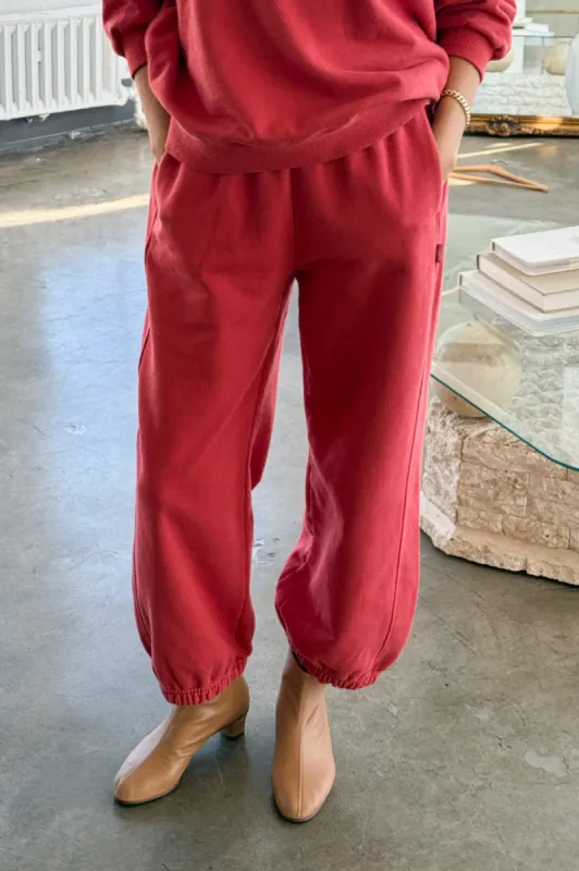 French Terry Balloon Pants - Coral Red sold by Le Bon Shoppe