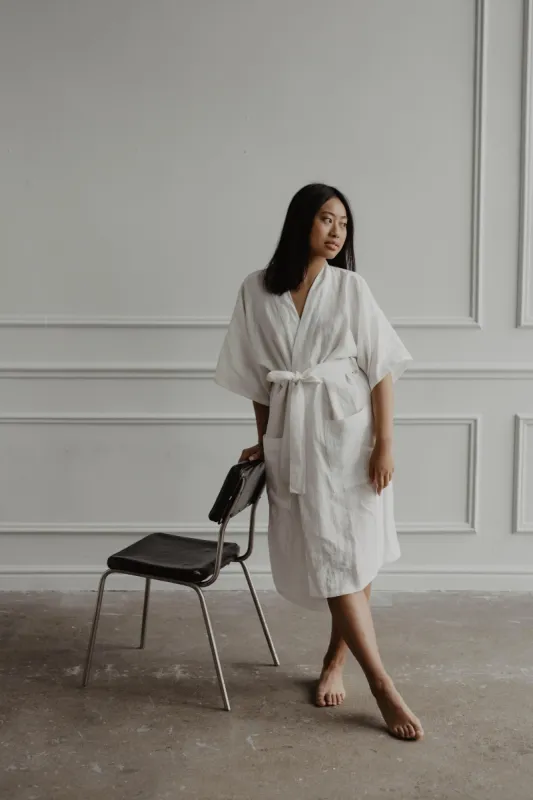 Midnight Linen Bathrobe sold by Ivalo.com