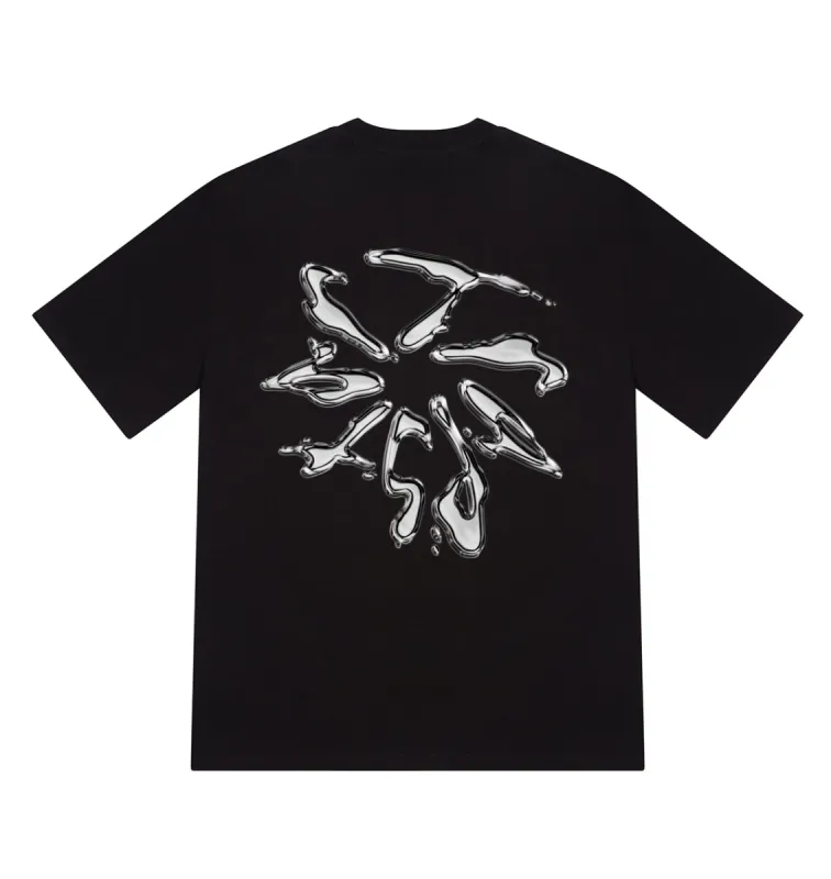 Liquid Chrome Tee - Black* sold by Trapstar London