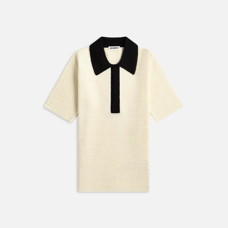Jil Sander Knit Polo - Chalk sold by Kith