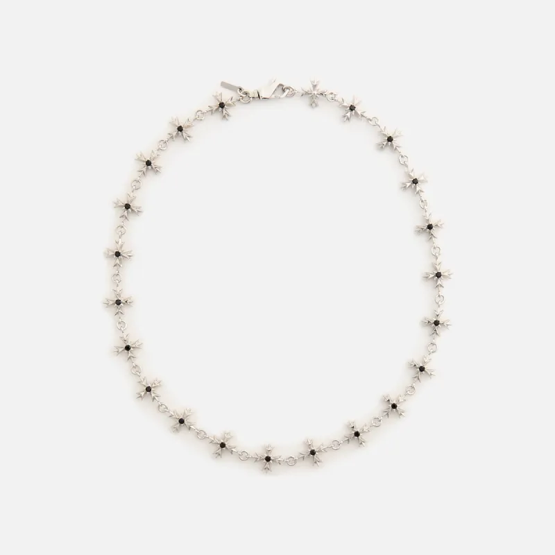 Emanuele Bicocchi Black Zirconia Crest Necklace - Silver sold by Kith