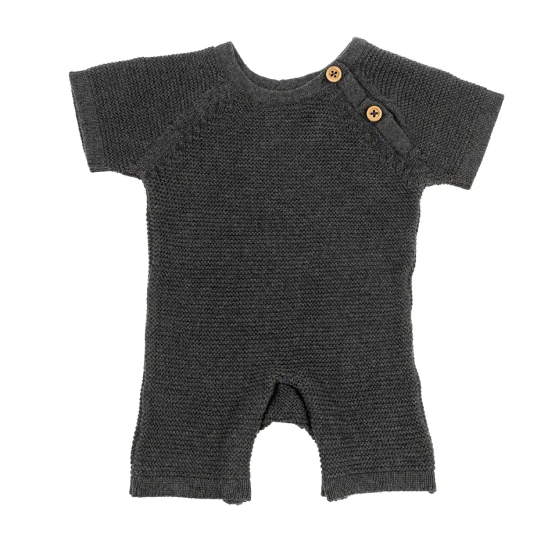 Ellis Knit Jumpsuit 6-12 Months, Charcoal sold by Indaba Trading Ltd.