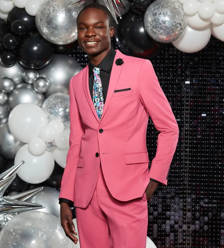 Bright Pink Suit Prom Look sold by Tip Top
