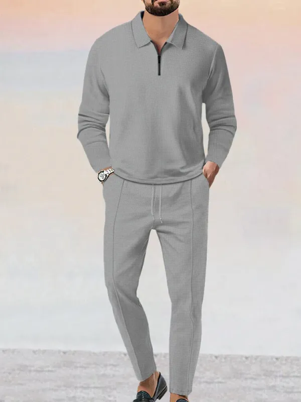 Cozy Athleisure Waffle 2-Piece Set (Live Only) sold by Coofandy