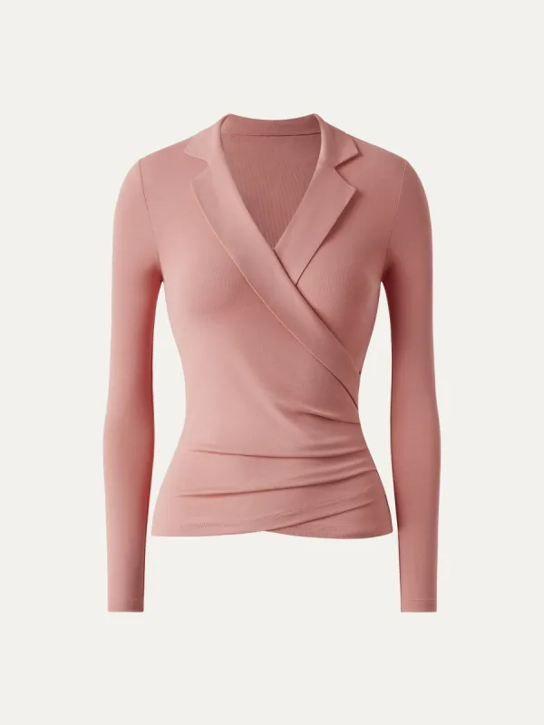 Collar Wrap Lightweight Top sold by ogl move
