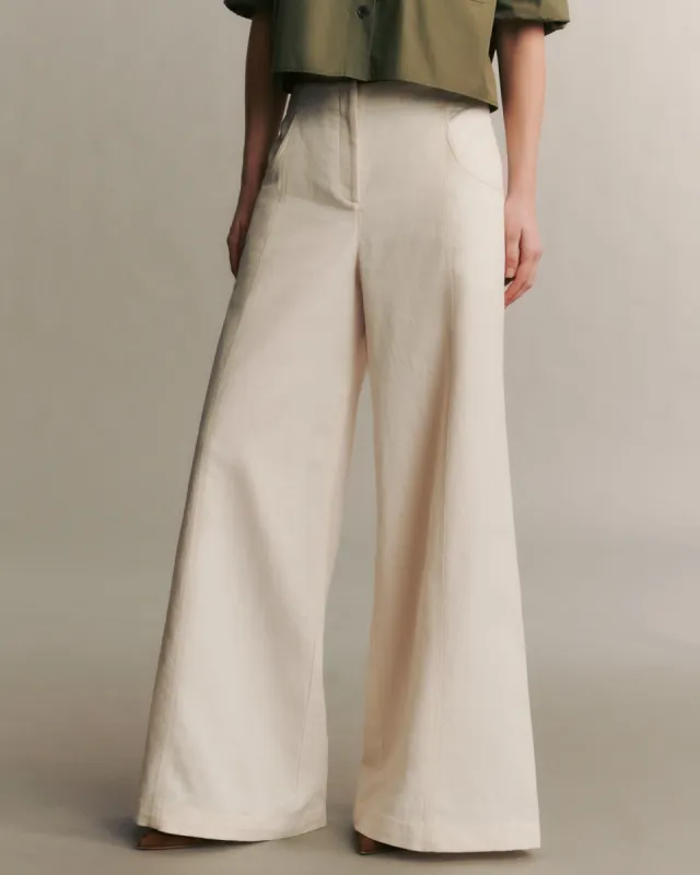 Demie Pant in linen cotton sold by TWP CLOTHING