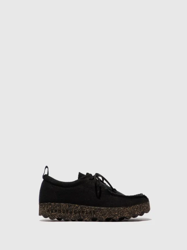 Lace-up Trainers CHAT Black Recycled Linen sold by Asportuguesas