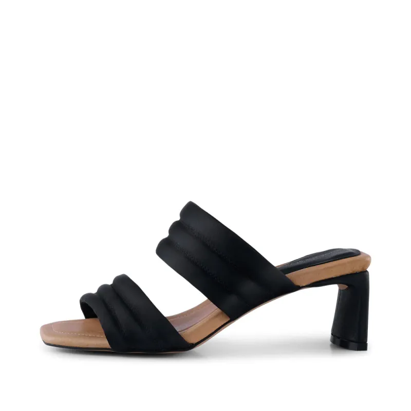 Sylvi heel textile - BLACK SATIN sold by Shoe The Bear