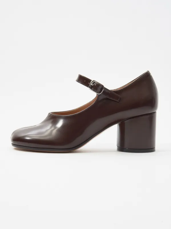 Brown Tabi Mary-Janes sold by Frances May Houseline