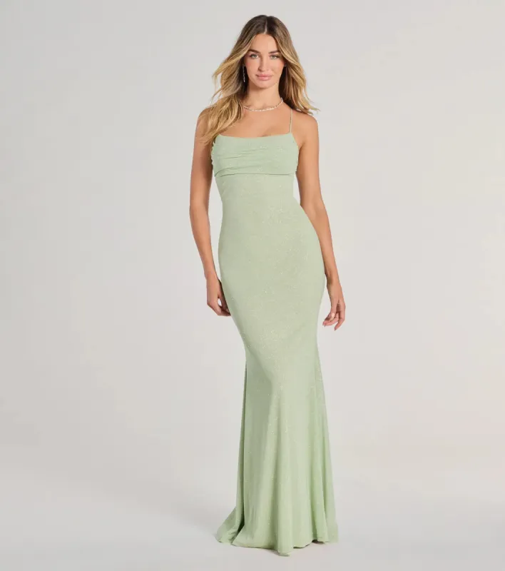 Molly Lace-Up Mermaid Glitter Formal Dress sold by Windsor