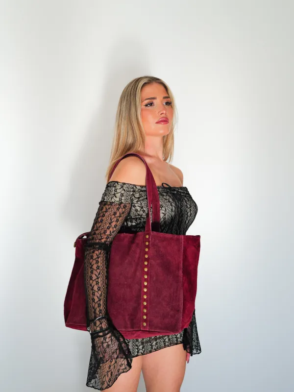 Bolso tachas maxi burdeos sold by Sorellas