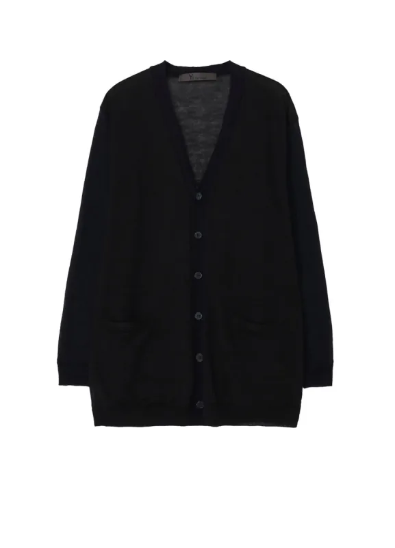 12G KNIT CARDIGAN WITH LOGO sold by Yohji Yamamoto