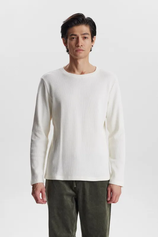AKKIKKI L/S WAFFLE TEE - Tofu sold by anerkjendt