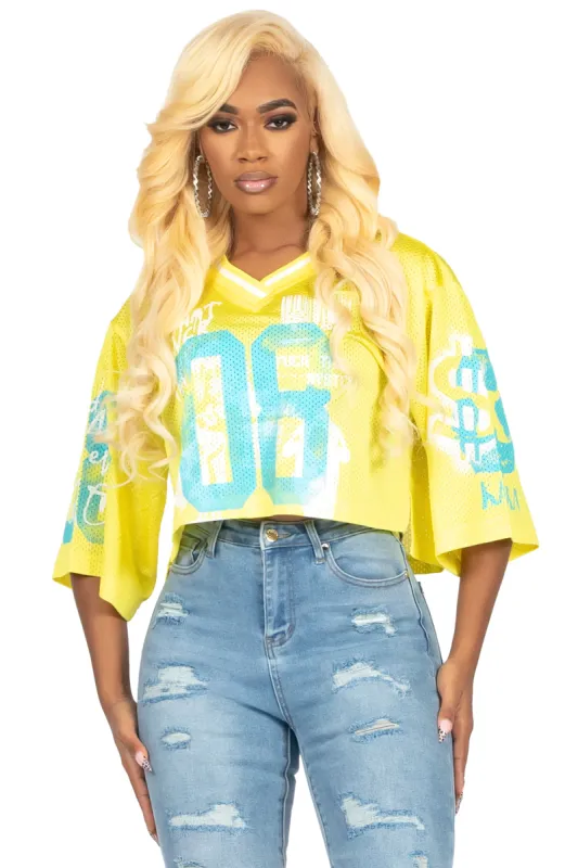 Riana Yellow Mesh Jersey sold by Rockstar Original
