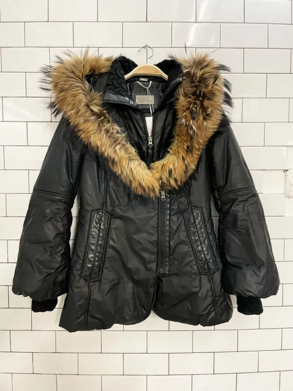 mackage down filled fur trim puffer parka sold by Good Market Thrift Store