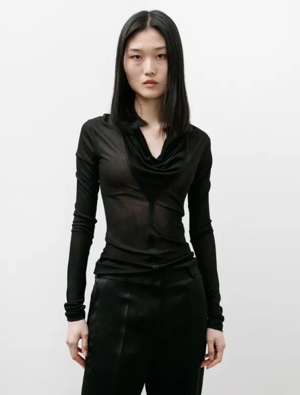 Draped V-Neck Top Black sold by SHOP NEIGHBOR