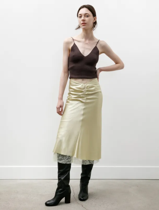 Satin Midi Skirt Vanilla Yellow sold by SHOP NEIGHBOR