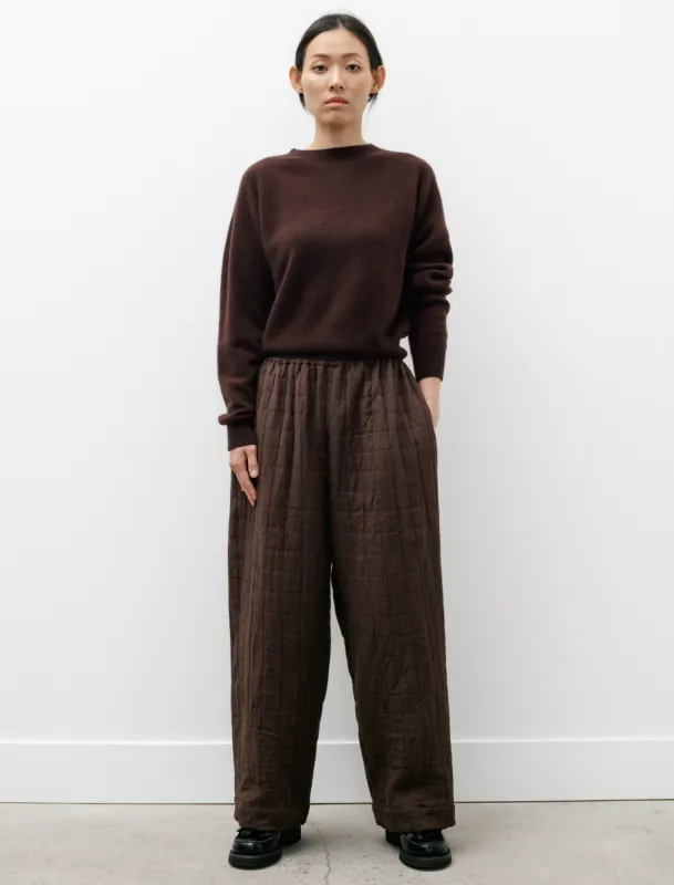 Luna Trousers Linen/Jacquard Cocoa/Blue sold by SHOP NEIGHBOR