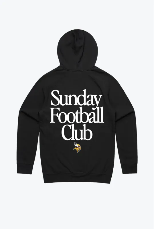 Minnesota Vikings Sunday Football Club Hoodie - Black sold by Peace-Collective
