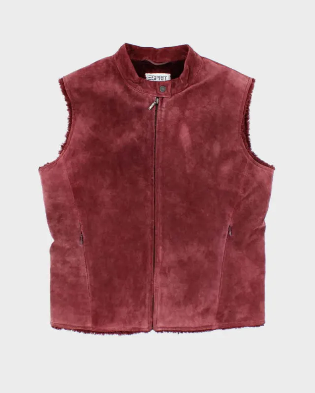 Vintage Y2k 00s Esprit Suede Gillet - L sold by Rokit
