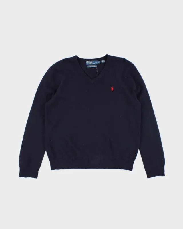 Vintage Ralph Lauren V-Neck Lambswool Knit Jumper - L sold by Rokit