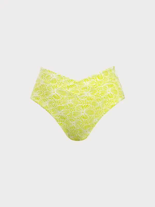 Light Green Jacquard V Cut Plus Size Bikini Bottom sold by BERLOOK