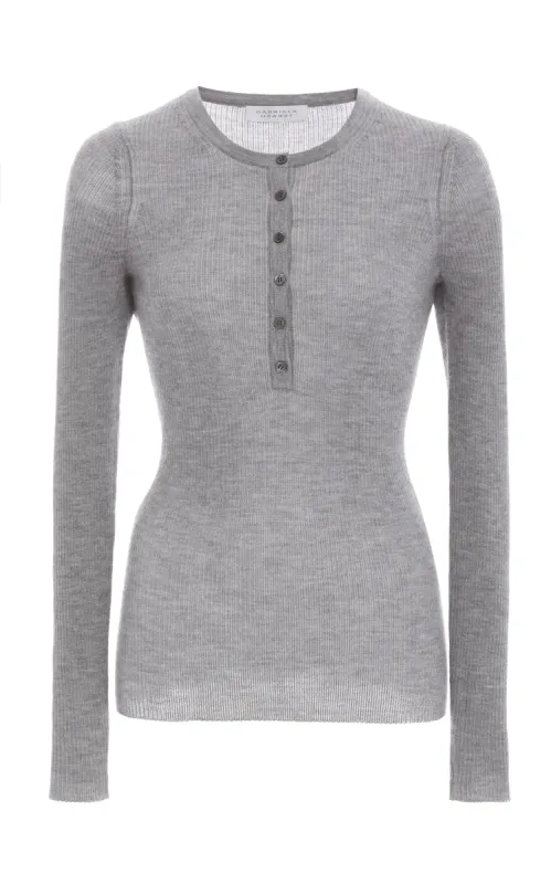 Julian Henley in Heather Grey Cashmere Silk sold by Gabriela Hearst