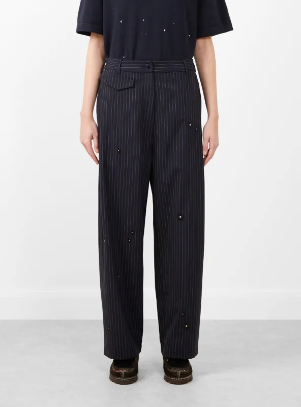 Tailoring Flower Trousers Pinstripe sold by Garbstore