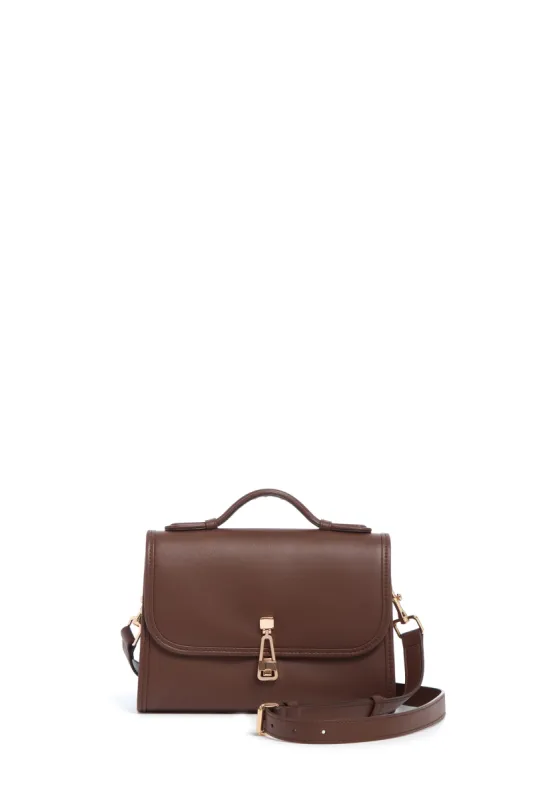 Small Leonora Flap Bag in Chocolate Leather sold by Gabriela Hearst