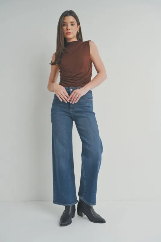 The Rae Denim Wide Leg Jeans sold by Thread & Seed