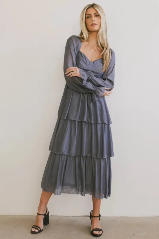 Manning Shimmery Midi Dress in Slate - FINAL SALE sold by bohme