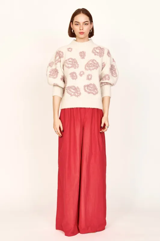 Cusco Waterlily Pullover in Ivory/Fawn sold by Mirth